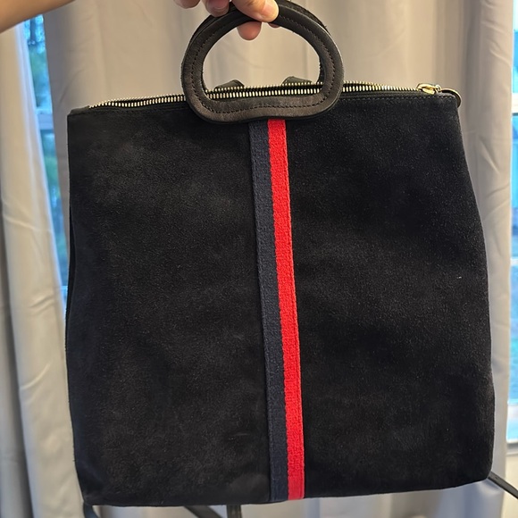 Clare V Marcelle Suede Backpack in Navy